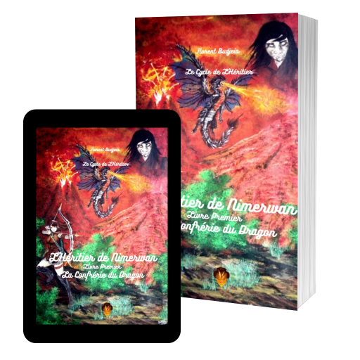 Couverture de L'Héritier de Nimerwan – Livre Premier – La Confrérie du Dragon par Florent Budjeia