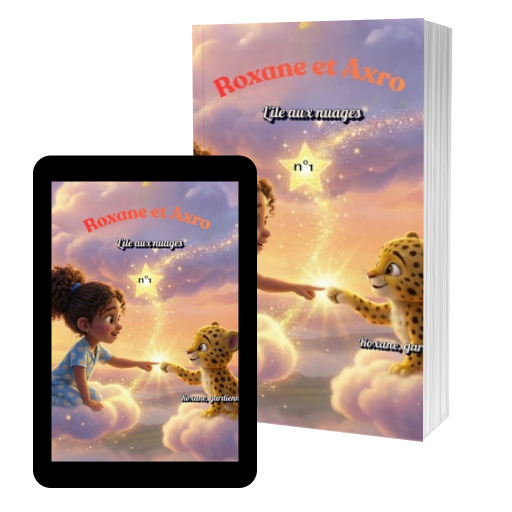 Couverture de Roxane et Axro de l'Ile aux nuages par Sylvie yp.g