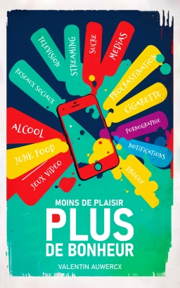 Couverture de Moins de plaisir, Plus de bonheur par Valentin Auwercx